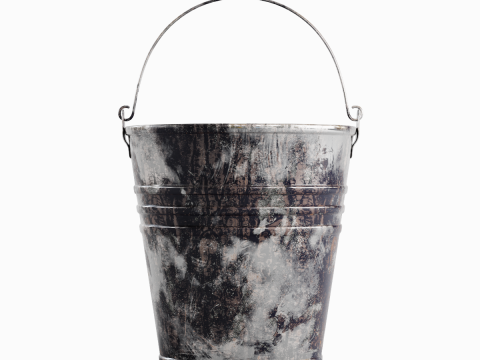 Painted Scrapped Steel Bucket 04 3D Model