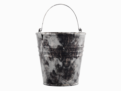 Painted Scrapped Steel Bucket 04 3D Model