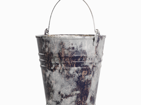 Painted Scrapped Steel Bucket 04 3D Model