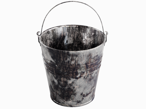 Painted Scrapped Steel Bucket 04 3D Model