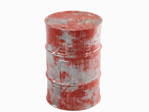 Painted Steel Barrel 01 3D मॉडल