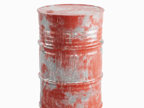 Painted Steel Barrel 01 3D Model