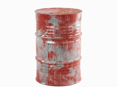 Painted Steel Barrel 01 Modello 3D
