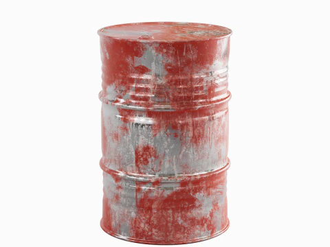 Painted Steel Barrel 01 3D Model