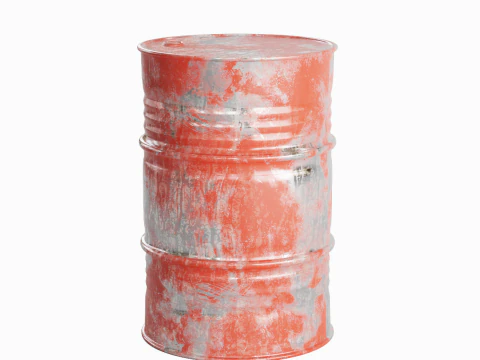 Painted Steel Barrel 01 3D Model
