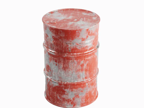 Painted Steel Barrel 01 3D Model