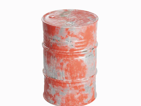 Painted Steel Barrel 01 3D Model