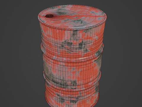 Painted Steel Barrel 01 Modello 3D