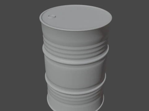 Painted Steel Barrel 01 3D Model
