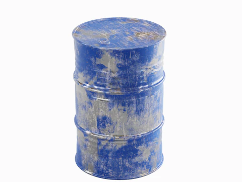 도장된 강철 배럴 02 3D 모델