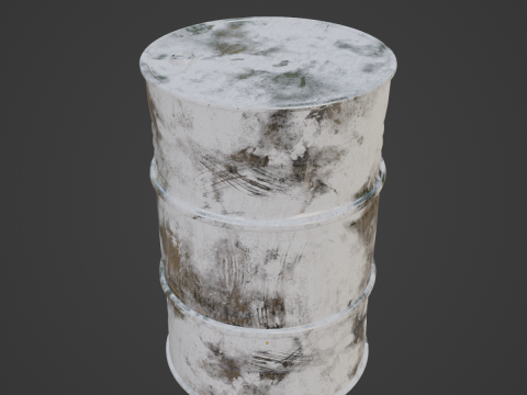 Painted Steel Barrel 03 3D Model