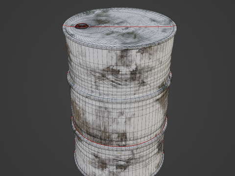 Painted Steel Barrel 03 3D Model