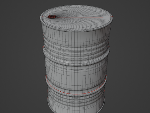 Painted Steel Barrel 03 3D Model