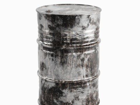 Painted Steel Barrel 04 3D Model