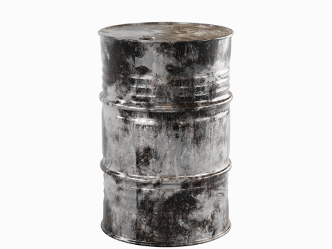 Painted Steel Barrel 04 3D Model