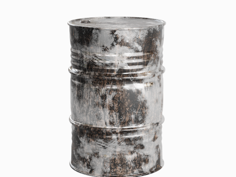 Painted Steel Barrel 04 3D Model