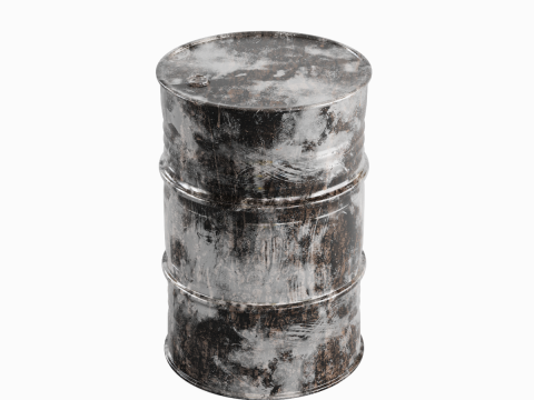 Painted Steel Barrel 04 3D Model