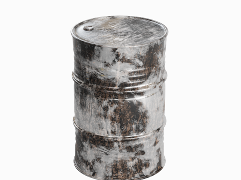 Painted Steel Barrel 04 3D Model