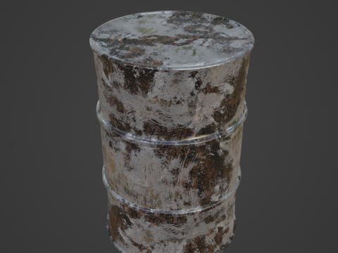 Painted Steel Barrel 04 3D Model