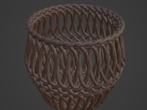 Wicker Basket 01 Modello 3D