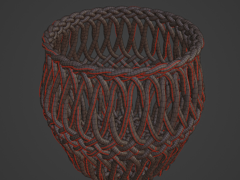 Wicker Basket 01 Modello 3D