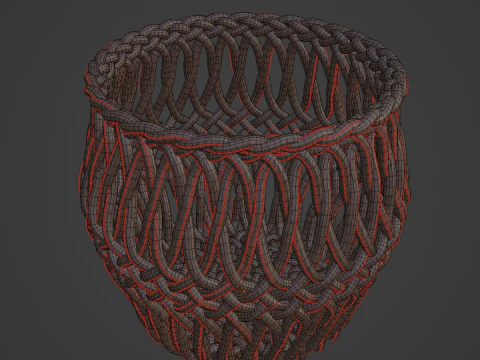 Wicker Basket 01 3D Model