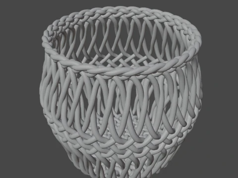 Wicker Basket 01 3D Model