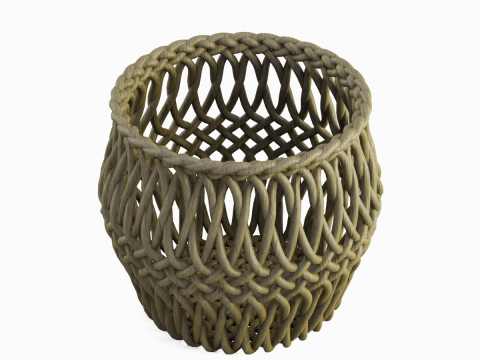 Wicker Basket 02 3D Model