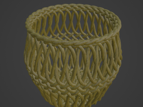 Wicker Basket 02 3D Model