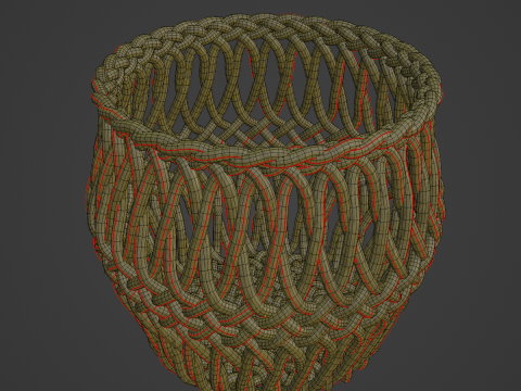 Wicker Basket 02 3D Model