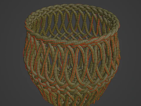 Wicker Basket 02 3D Model