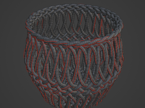 Wicker Basket 03 3D Model