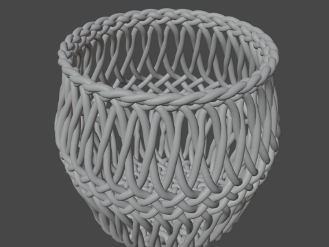 Wicker Basket 03 3D Model