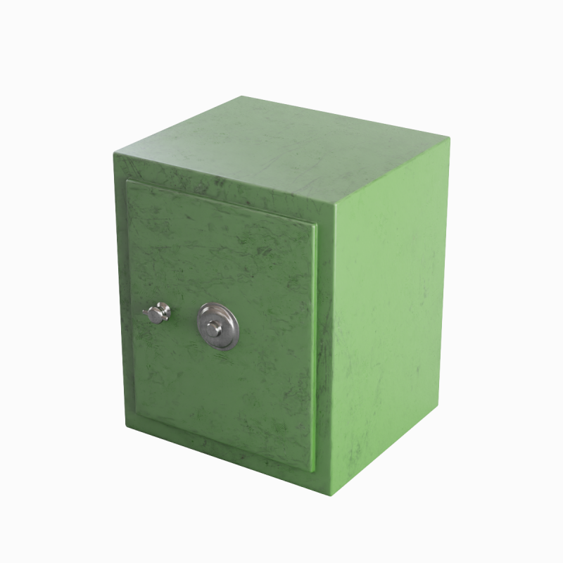 Steel Safe 04 3D Model .c4d .max .obj .3ds .fbx .stl .blend