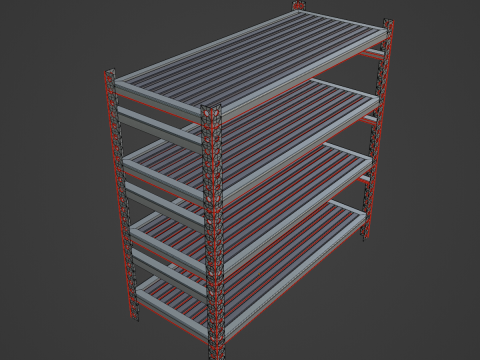 Metal Shelf B 01 3D Model
