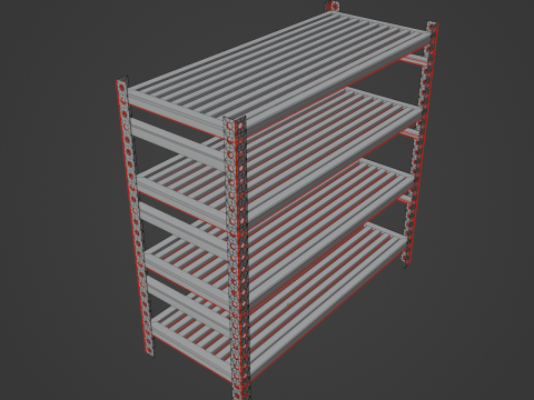 Metal Shelf B 01 3D Model