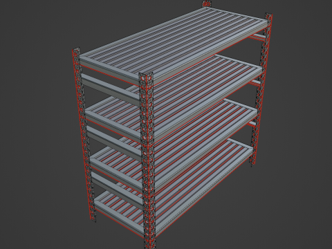 Metal Shelf B 02 3D Model