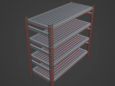 Metal Shelf B 02 3D Model
