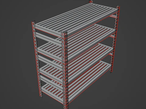 Metal Shelf B 03 3D Model