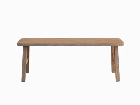 Wooden Bench 01 3D Model