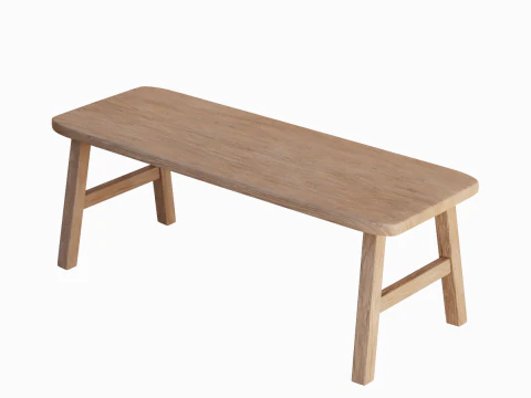Wooden Bench 01 3D Model