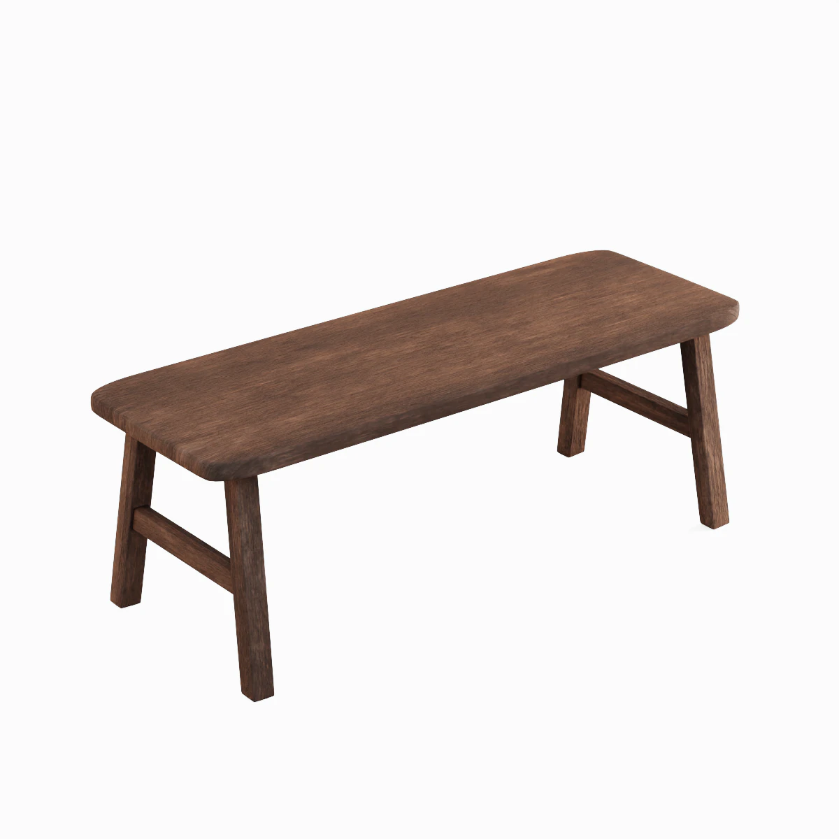 Wooden Bench 02 3D Model .c4d .max .obj .3ds .fbx .stl .blend 