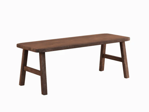 Wooden Bench 02 3D Model