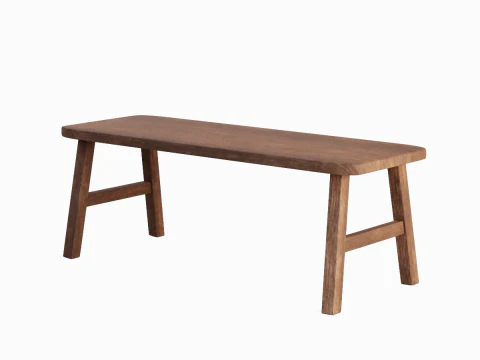 Wooden Bench 02 3D Model