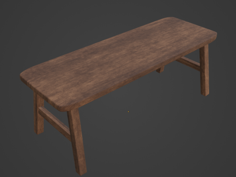 Wooden Bench 02 3D Модель