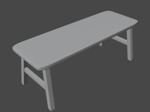 Wooden Bench 02 3D Модель