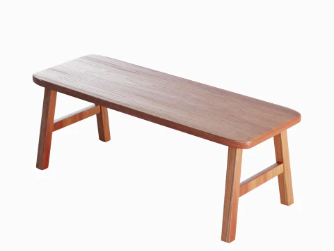 Wooden Bench 03 3D Model