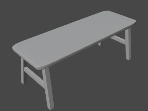 Wooden Bench 03 3D Model