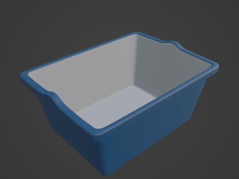 Simple Plastic Wash Basin C 01 3D 모델