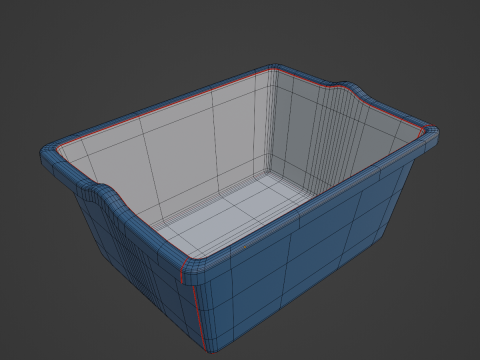 Simple Plastic Wash Basin C 01 3D 모델